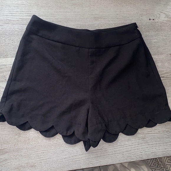Monteau Pants - Black Scallop Bottom Shorts